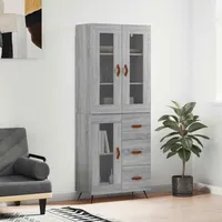 VidaXL Highboard Grau Sonoma 69,5x34x180 cm Holzwerkstoff