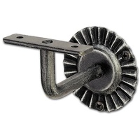 SCHÖSSWENDER Handlaufträger mit Winkel, Wandabstand 90, schwarz lackiert, patiniert