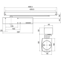 GEZE Türschließer TS 5000 L-E, EN 2-6, 1-flg. Gleitschiene