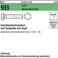 Industrial Quality Supplies DIN 933 Sechskantschraube VG M10x55 Stahl