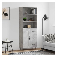 VidaXL Highboard Betongrau 69,5x34x180 cm Holzwerkstoff