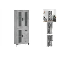 VidaXL Highboard Betongrau 69,5x34x180 cm Holzwerkstoff