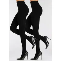 LASCANA Strickstrumpfhose Damen 2x schwarz Gr.40/42