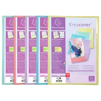 Exacompta 10x Sichtmapppen A4, PP, 50 Hüllen, Kreacover Pastell,