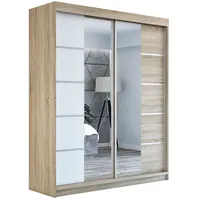 Mebloland Schwebetürenschrank, ERA Kleiderschrank 2-türig mit Spiegel, Garderobe 180