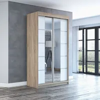 Mebloland Schwebetürenschrank, ERA Kleiderschrank 2-türig mit Spiegel, Garderobe 120
