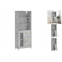VidaXL Highboard Betongrau 69,5x34x180 cm Holzwerkstoff