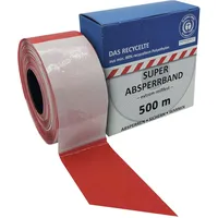Kelmaplast Absperrband L.500m B.80mm rot/weiß geblockt,recycelt 500m/Karton