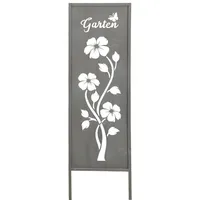 Levandeo Gartenaufsteller Garten H83cm Metall Grau Gartenstecker Stele Garten-Deko