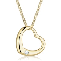 Elli DIAMONDS Halskette Damen Herz Love mit Diamant (0.03