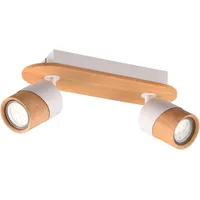 Trio Leuchten Deckenleuchte Aruni 801100231, Metall Weiß matt, Holz