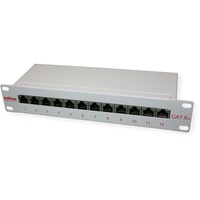 Roline 10"-Patchpanel 12 Ports, Kat.6A (Class EA), geschirmt
