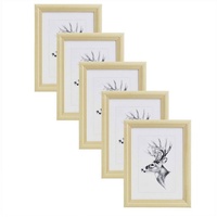 Woltu Bilderrahmen 13x18cm 5er Set Fotorahmen Holzrahmen mit Passepartout,