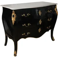 Casa Padrino Barock Luxus Kommode Schwarz / Gold /
