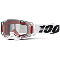 100% Armega Lightsaber, Crossbrille - Weiß/Schwarz/Rot