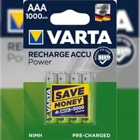 Varta Power Akku HR03 AAA 1000 mAh 4 St.