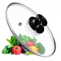Kadax Topfdeckel "Caserta", Universaldeckel aus Glas mit Schwarzmatt griff,