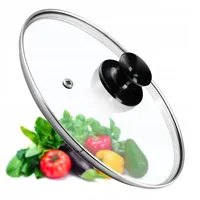 Kadax Topfdeckel "Caserta", Universaldeckel aus Glas mit Schwarzmatt griff,