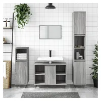 VidaXL Badschrank Grau Sonoma 30x30x100 cm Holzwerkstoff