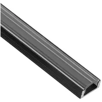 Tktrading24 A17 LED Aluprofil Schwarz 1m Abdeckung klar