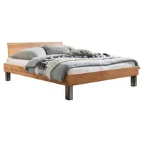 Hasena Massivholzbett Lodi 200 x cm Holz Braun Wildeiche
