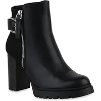 VAN HILL Damen Leicht Gefütterte Klassische Stiefeletten Schnallen Schuhe