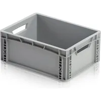 WeTec Euro-Lagerbehälter, mit Durchfassgriffen, grau, 400 x 300 x