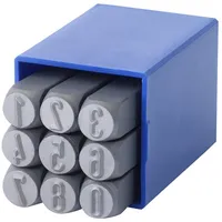 Dönges Handschlagstempelsatz rund, 9-teilig, Zahlen 0-9 Schrifthöhe 4mm