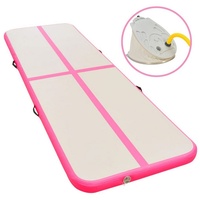 VidaXL Aufblasbare Gymnastikmatte mit Pumpe 800×100×10 cm PVC Rosa