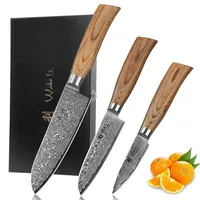 Wakoli Edib Pro 3er Damastmesser-Set I Holzbox I 8-16cm