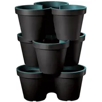 Dehner Kunststoff-Säulentopf Portland, rund, türkis, ca. Ø43/H58 cm, 3er-Set