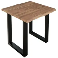 Sam Esstisch Baumkante massiv Akazie stone 80 x 80