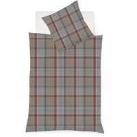 FLEURESSE Lech Bettwäsche-Set Flanell rot-beige 240x220+2x80x80 cm