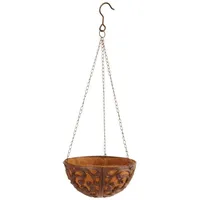 Esschert Design Blumenampel, Hängekorb aus Gusseisen mit Kokoseinlage, Größe