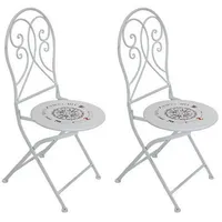 Garden Pleasure 2er Set Metall Klappstuhl Balkon Stuhl Stühle