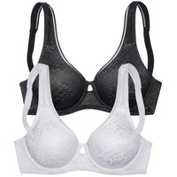 PETITE FLEUR Minimizer-BH Damen weiß+schwarz Gr.80F