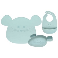 Lässig Silikon Geschirrset mit Lätzchen Little Chums 3er Set