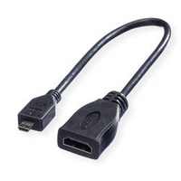 Roline HDMI Anschlusskabel HDMI-A Buchse, HDMI-Micro-D Stecker 0.15m Schwarz