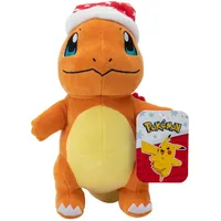 Pokémon PKW3103-20 cm Winter Plüsch - Glumanda mit Weihnachtsmütze,