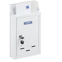 Relaxdays Briefkasten weiß inkl. Namensschild