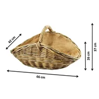 Kobolo Holzkorb für Kaminholz oval Kubu grey Rattan mit