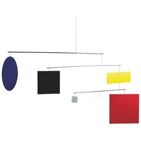 Flensted Mobiles Circle Square Guggenheim Mobile Stahl, Mehrfarbig, 50x105cm
