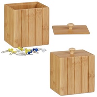 Relaxdays 2 x Aufbewahrungsbox mit Deckel, - Hellbraun