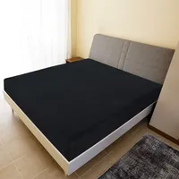 VidaXL Spannbettlaken Jersey Schwarz 180x200 cm Baumwolle