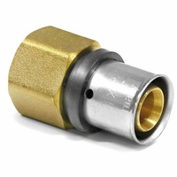 Pipetec Press-Übergangsstück Messing 16 mm x Rp 1/2