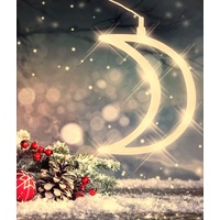 Buri LED-Weihnachtsdeko Stern Mond Glocke Rentier Fensterdeko Lichterkette Saugnapf,