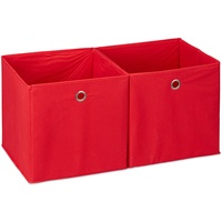 Relaxdays Aufbewahrungsbox Stoff 2er Set, quadratisch, Aufbewahrung für Regal,