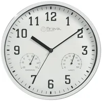 Miraval Wanduhr Thermometer Hygrometer 250 mm Küchenuhr Wohnzimmer Luftfeuchtigkeit