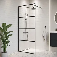 Badplaats Duschwand Essos 90 x 200cm Glas Duschabtrennung Schwarz
