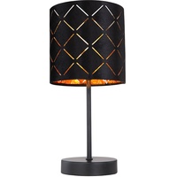 GLOBO Tischleuchte schwarz Metall Textil 35 cm
